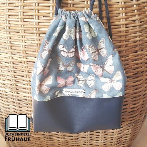 Rucksack Turnbeutel Gymbag Festivalbag Schmetterlinge