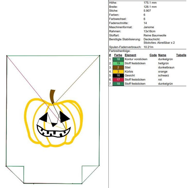 ITH Stickdatei Lichterbeutel Halloween 13x18cm Bild 5