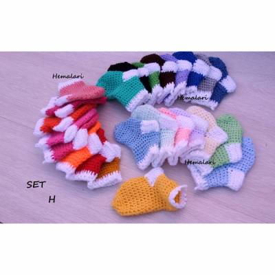 Adventskalender Söckchen * gehäkelt * 24 Socken * verschiedene Farben - bunt * Weihnachtskalender