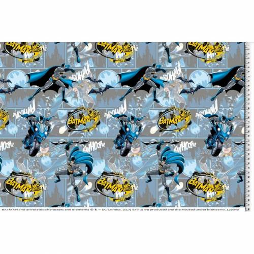 Jersey Baumwolljersey Batmann Superhelden Lizenstoff grau/bunt Oeko-Tex Standard 100 (1m/17,00€)