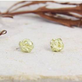 Kleine Ohrstecker aus Gold 585/-, Zerknitterter Winzling, Scheiben 4 mm