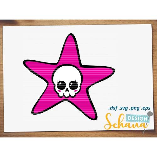 Totenkopf Datei niedliche Sugar Skulls für Mädchen Punk Gothic Emo girls  EPS SVG DXF png -  Wandsticker - Plotter - Bügelbild Plotterdatei