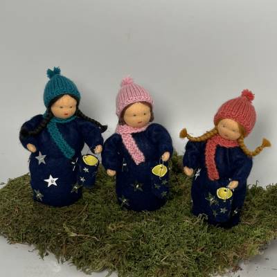 Laternenmädchen blau- Jahreszeitentisch - Blumenkind - Herbst