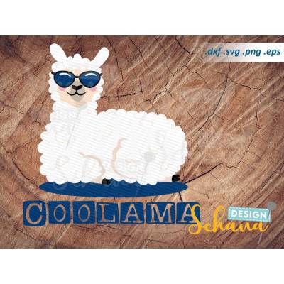 Cooles Lama Kawaii Lama Kinder Lama Plotterdatei svg dxf png eps Lama Bild Wandsticker - Plotter - Bügelbild