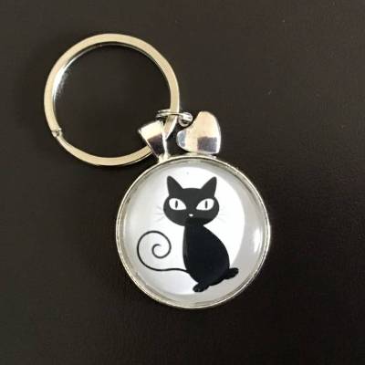 Tierischer Cabochon-Schlüsselanhänger „Katze“