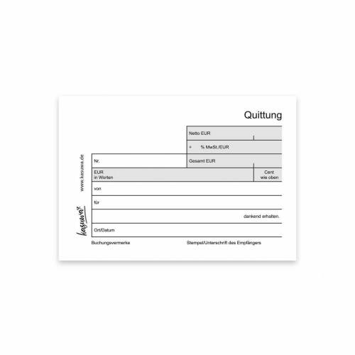 kasuwa Quittungsblock, DIN A6 (10,5 x 14,8 cm), 50 Sätze/Block