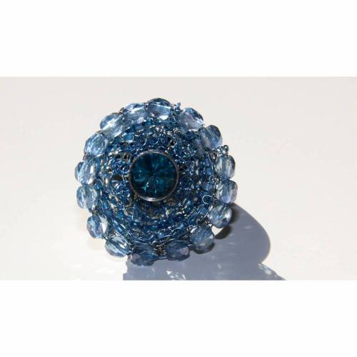 Edelstahl Wechselring mit hand gestrickten Oberteil
