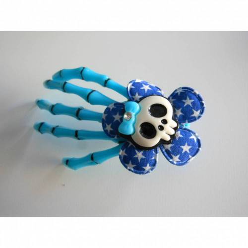 Skull, Totenkopf ,  Skeletthand Haarklammer gothic 