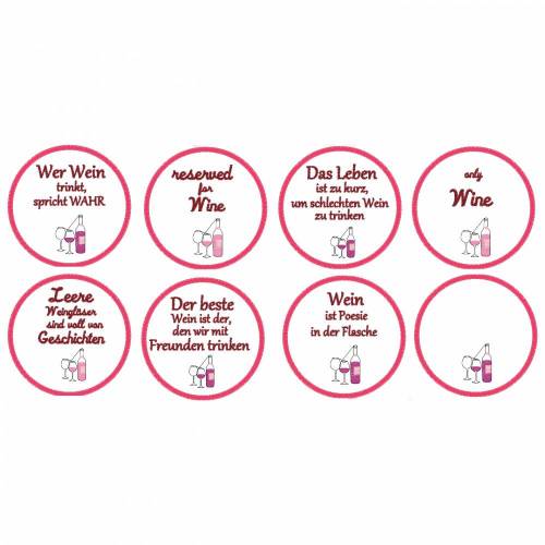 Wein Untersetzer Set Version 1 (7 Sprüche + 1 Leerer Untersetzer) ITH