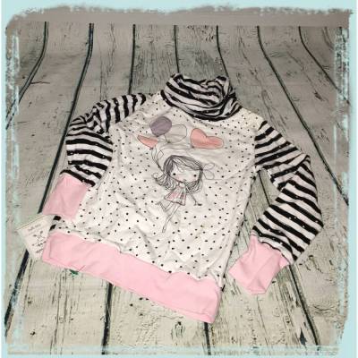 Langarmshirt "Mädchen mit Ballons" mit Kragen, Größe 110/116