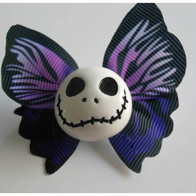Brosche Skull  Schmetterling  Stoff Totenkopf  Lila 
