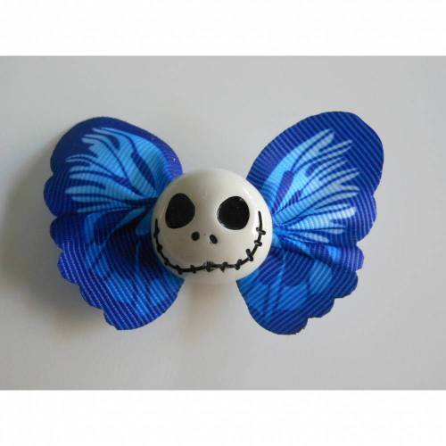 Brosche Skull  Schmetterling  Stoff Totenkopf  blau