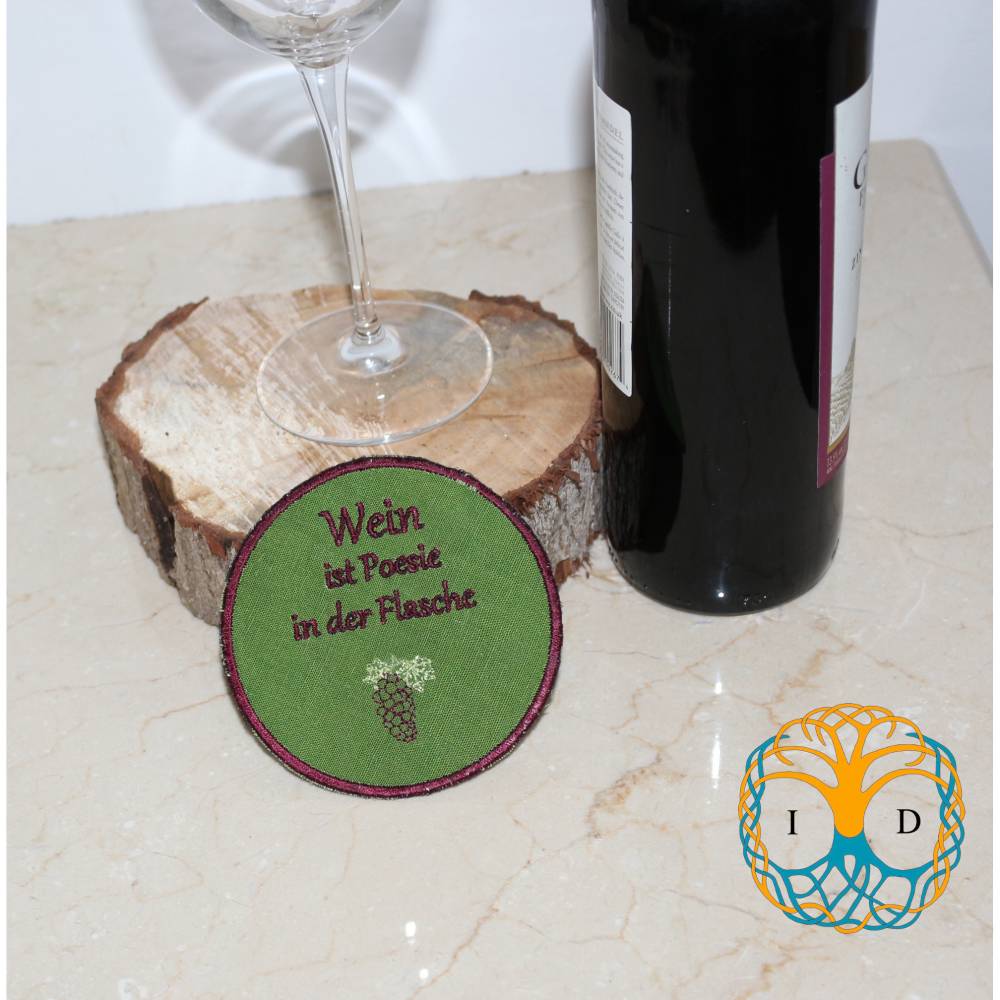 Wein Untersetzer Set Version 2 (7 Sprüche + 1 Leerer Untersetzer) ITH Bild 3