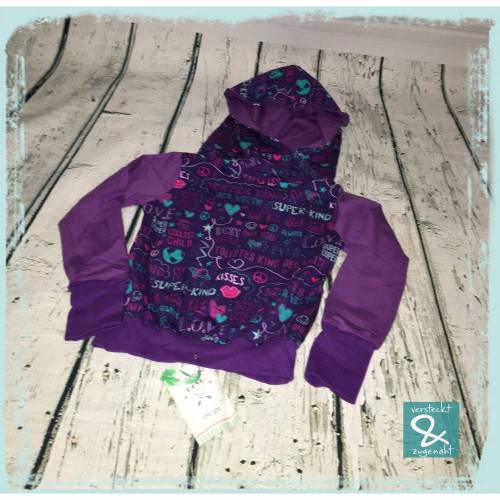 Hoodie "Superkind lila", Größe 86/92