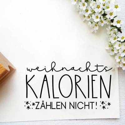 Stempel für Keksverpackungen "Weihnachtskalorien zählen nicht"