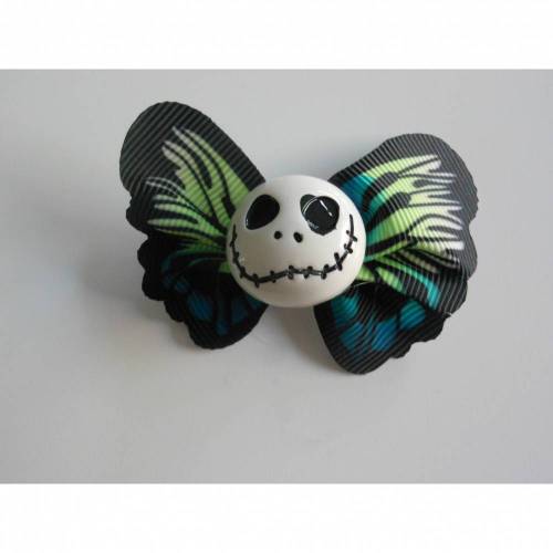 Brosche Skull  Schmetterling  Stoff Totenkopf  rot weiss