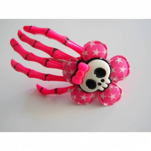 Skull, Totenkopf ,  Skeletthand Haarklammer gothic 
