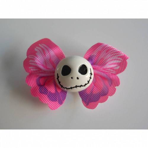 Brosche Skull  Schmetterling  Stoff Totenkopf rosa lila 