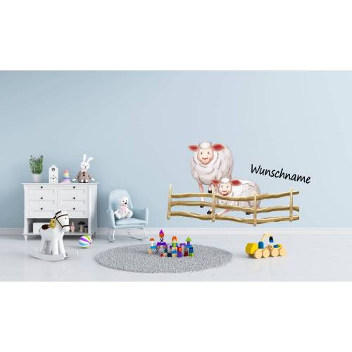 Hochwertiges Wandtattoo Schäfchen für das Kinderzimmer, Spielzimmer,konturgeschnitten in 11 Größen ab 20 cm B x 30 cm H