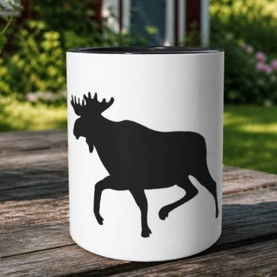 Elch Tasse, Keramiktasse Weihnachten, Skandinavien Norwegen Schweden Fan Geschenk, Adventszeit Glühweinbecher Teetasse Kaffeetasse