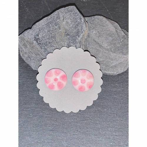 Handgemachte rosa-pinke Glas-Ohrstecker – individueller Schmuck aus Edelstahl