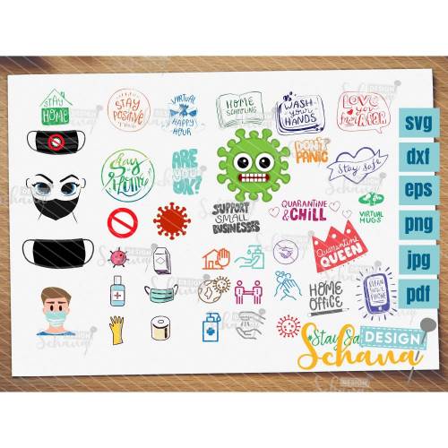 Plotterdatei Corona Pandemie Covid19 Quarantäne 2020  EPS SVG DXF png jpg pdf freie Nutzungslizens  Silhouette Scan n cut cut file clipart
