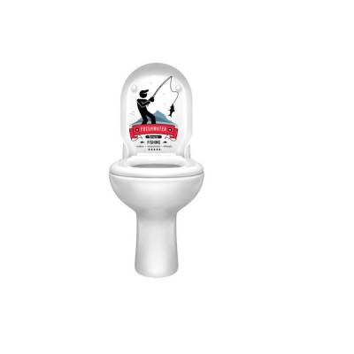 Top WC -Deckel Kanalangeln  Aufkleber  konturgeschnitten in Standart ab 25 cm B x 35 cm H  oder gewünschten Größe