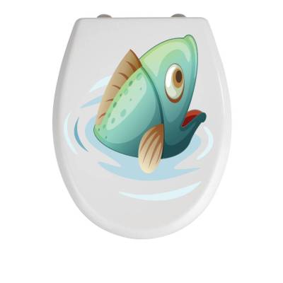 Toller WC -Deckel Aufkleber Fisch für Ihr WC konturgeschnitten in Standart ab  ca. 25 cm x 35 cm  oder gewünschten Größe