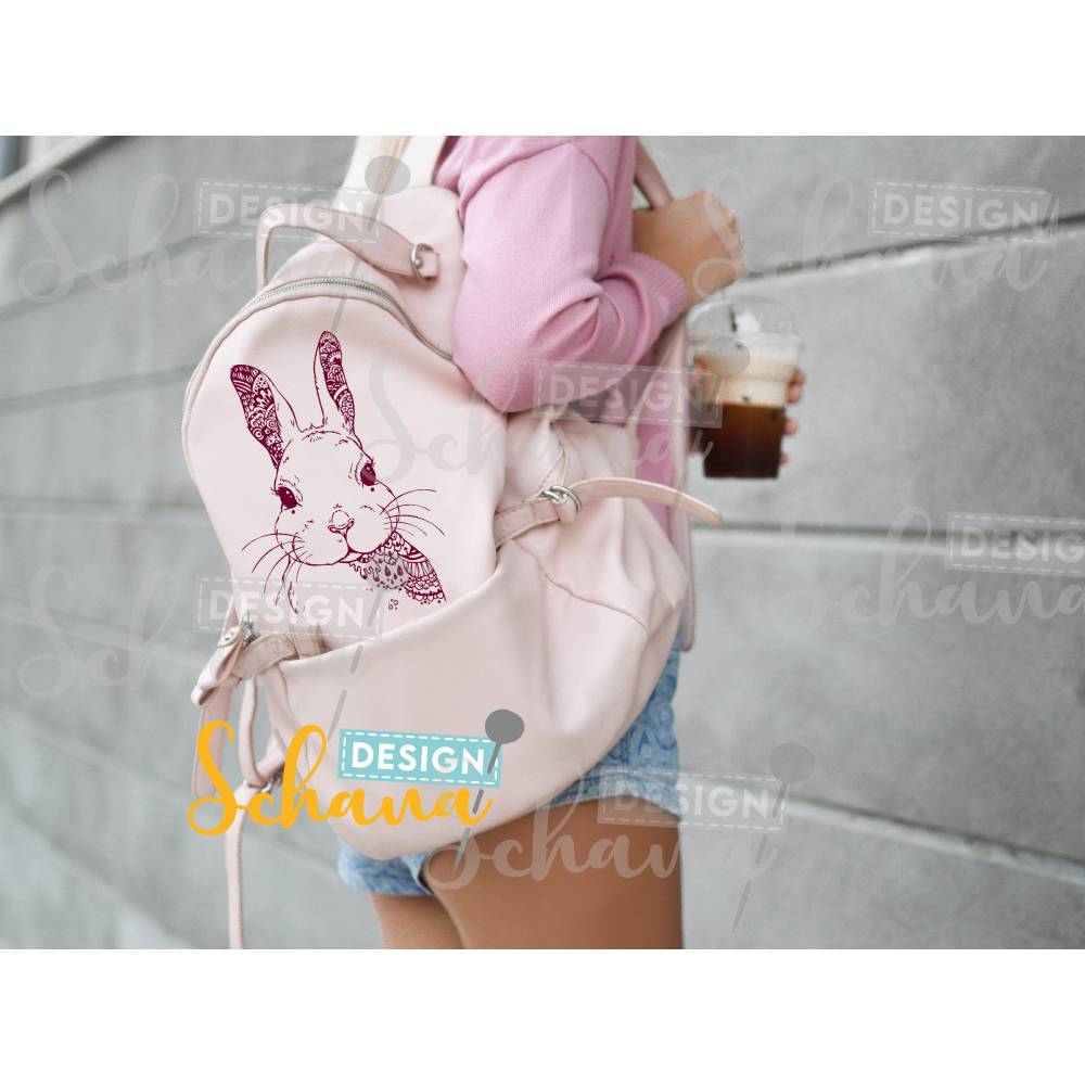 Plotterdatei Hase Mandala Boho Skandi dxf svg png pdf jpg eps Silhouette CNC Fräsen Lasercut Digistamp Clipart Hase Bild 2