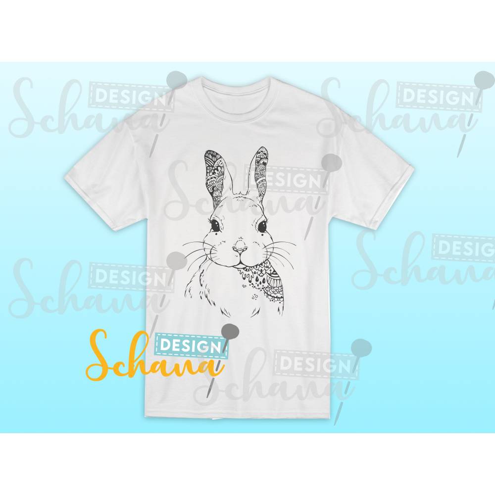Plotterdatei Hase Mandala Boho Skandi dxf svg png pdf jpg eps Silhouette CNC Fräsen Lasercut Digistamp Clipart Hase Bild 3