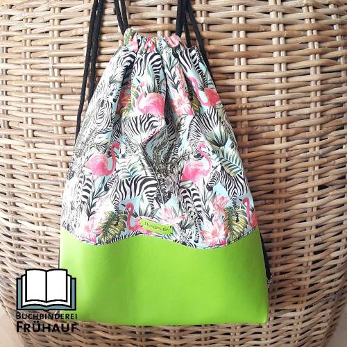Rucksack Turnbeutel Gymbag Festivalbag Tropical animals