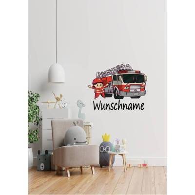 Top Wandtattoo Feuerwehr Kid für das Kinderzimmer, Spielzimmer,konturgeschnitten in 11 Größen ab 30 cm B x 20 cm H