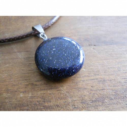 Naturstein Blue  Sandstone Glitter   Halskette, Kette 