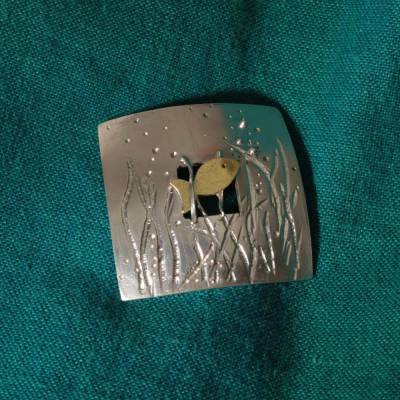 Ansteckschmuck/Brosche "Fisch"  aus 935 Silber. 