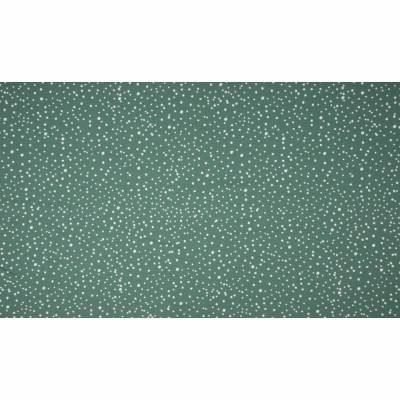 11,90EUR/m Baumwolljersey Dots unregelmäßige weiße Punkte auf dusty green / rauch grün