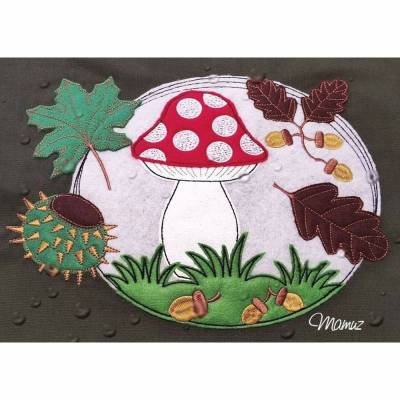 Herbst – Set I quer  -   Doodle / Applikationen Stickdateien, in 5 Größen 