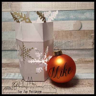 Plotterdatei Schneeflocken-Box für Christbaumkugeln mit 7 cm Durchmesser