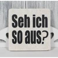 Fliese Deko Dekofliese Bild 'Seh ich so aus?' Vintage Look 10x10cm Büro Schreibtisch Statement Spruch