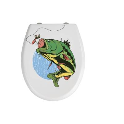 Top WC -Deckel Fliegenfischen Aufkleber konturgeschnitten in Standart ab 30 cm B x 40 cm H oder gewünschten Größen