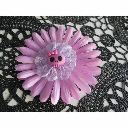 EINZELSTÜCK Haarspange  Skull  Blume Stoff Totenkopf 