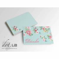 50 Stück Mini-Dankekarten Shabby Rose