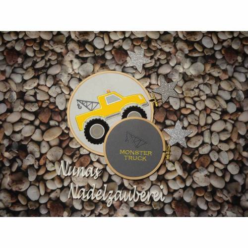 Stickdatei Applikation Nunas Monstertruck Abschleppwagen