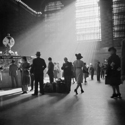 New York Grand Central Station I.- großer Bahnhof - Kunstdruck Poster ungerahmt -  schwarz-weiss Fotografie Vintage