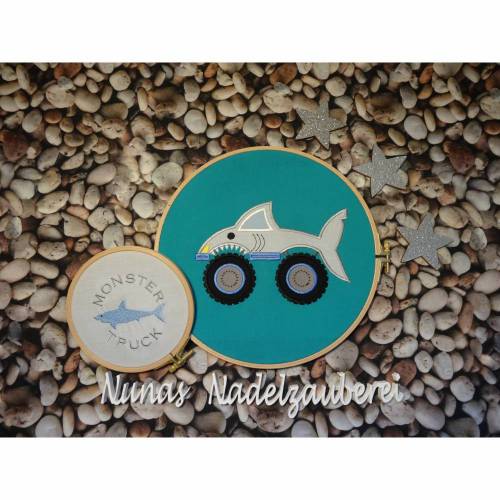 Stickdatei Applikation Nunas Monstertruck Hai