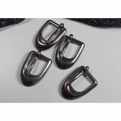 4 kleine Schnallen 15mm dunkelgrau silber Schuhschnallen, Riemenschnallen, Gürtelschnallen, Schließe, Trödel Dings da