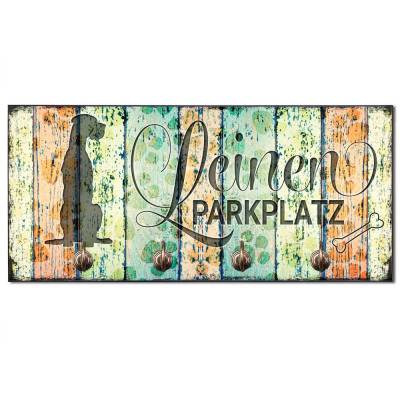 Hundegarderobe LEINEN PARKPLATZ (Dogge) Wandgarderobe, Leinenhalter┊tolle Geschenkidee für Hundeliebhaber