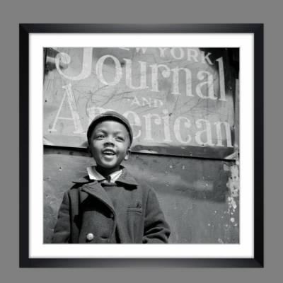 Harlem Portrait Little Boy - Kunstdruck Poster ungerahmt -  Fotokunst - schwarz-weiss Fotografie Vintage