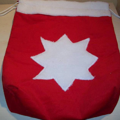Beutel Geschenktasche Weihnachten – Stern Geschenkverpackung rot weiß, wiederverwendbar, 48x33 cm