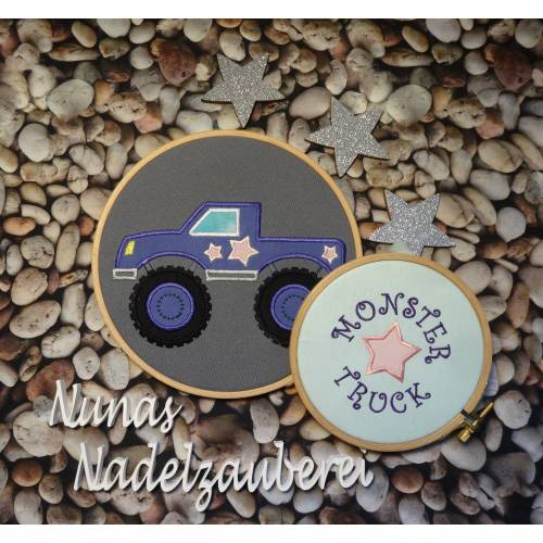 Stickdatei Applikation Nunas Monstertruck Sterne