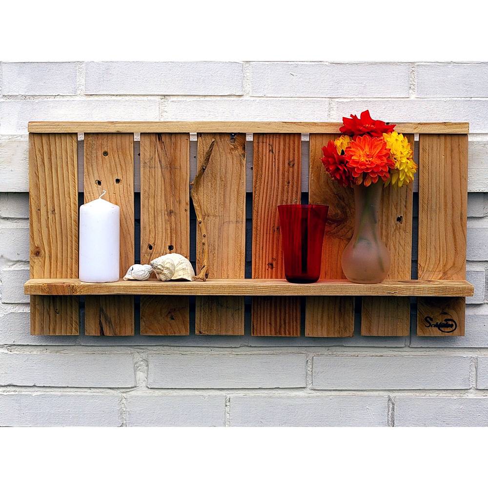 Regal zum Aufhängen, Wandregal, Regal, Bord, Holzregal, Palettenmöbel, Regal aus Palettenholz, DIY, Upcycling Bild 1